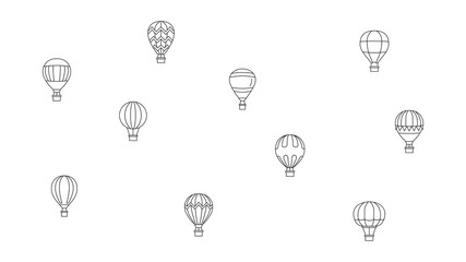 Air Balloons. Set. Flat style. Vector illustration
