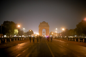 We took a photo of India Gate at night.