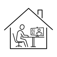 Simple icon for remote work or online training