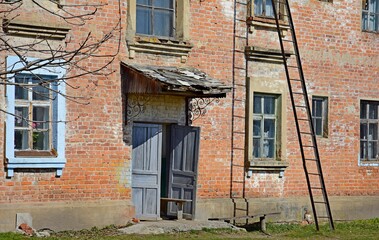 Windows and doors. Village Korenevka in the Gomel region. Gomel region. Belarus.