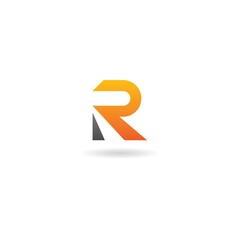 initial r with abstract logo design vector element template