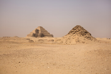 Fototapeta na wymiar Pyramid of Userkaf and step pyramid, Saqqara