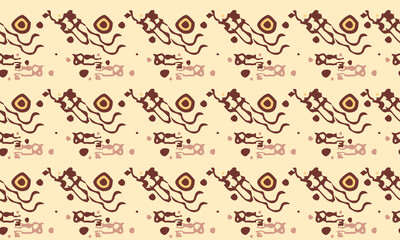 Fototapeta premium Ethnic pattern. Abstract vector seamless illustration in beige and brown colors. Design for wallpaper, packaging, fabric, textile.