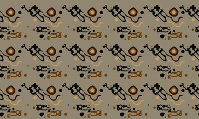 Ethnic pattern. Abstract vector seamless illustration in beige and brown colors. Design for wallpaper, packaging, fabric, textile.