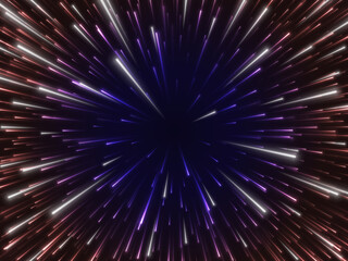 Space speed. Abstract starburst dynamic lines or rays. Vector illustration