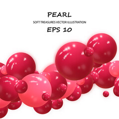 Pink round stage, pedestal or podium and water and glass bubbles or spheres in pink studio. 