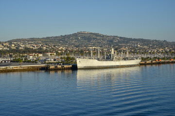 Fototapeta na wymiar boats in the port, San Pedro, Pacific ocean, USA