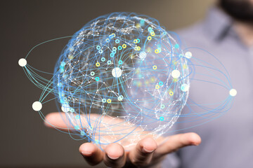  Digital Network and data concept.
