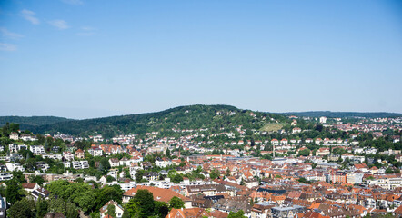 Fototapeta na wymiar aerial view of the city stuttgart