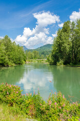 Beautiful Mountain River in Vancouver, British Columbia, Canada.