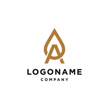 A letter initial logo logotype with droplet of water oil icon design for cosmetic or any beauty business