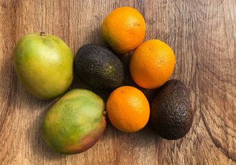 Mango, oranges, avocado