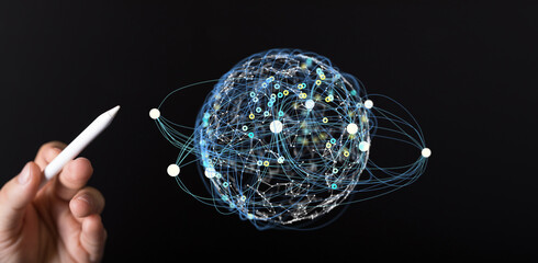  Digital Network and data concept.
