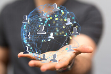  Digital Network and data concept.