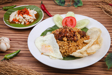 Goat Fried Rice is a traditional food from Indonesia, Fried rice with goat meat