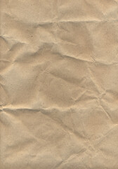 crumpled brown wrapping craft paper texture for background