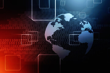 2d illustration world map abstract background