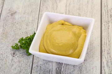 Mustard sauce in the bowl