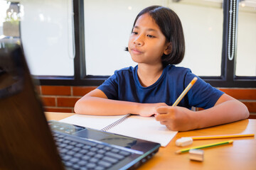 Child Girl in Online Education