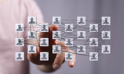 conference Digital Network and data concept team.
