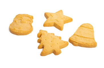 christmas butter cookies isolated