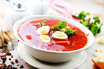 Traditional Ukrainian borsch