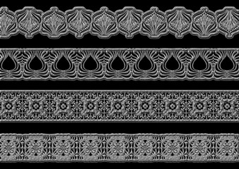 ethnic 3d embroidery border pattern