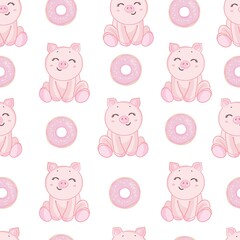 Obraz premium seamless pattern, piggy art background design for fabric and decor