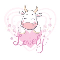 cute and little cow head character