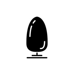 Black flat tree icon isolated on white background. Minimal modern style. Vector illustration.