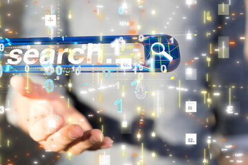 search bar engine touch digital 3d