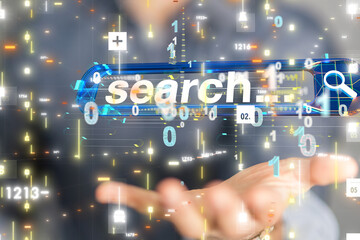 search bar engine touch digital 3d
