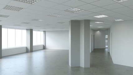 empty pavilion, interior visualization, 3D illustration