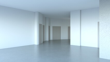 empty pavilion, interior visualization, 3D illustration