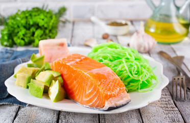 salmon with zucchini