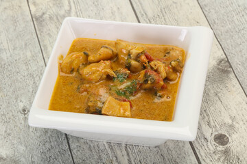 Traditional thai curry chicken soup