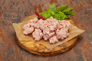 Homemade pork minced meat for cooking