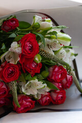 Floristics a bouquet of roses for a holiday