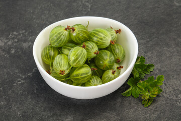 Fresh ripe green sweet gooseberry
