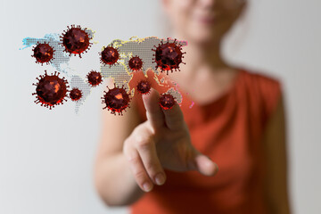 Virus abstract background. protection Genetics Bacteriological Microorganism..