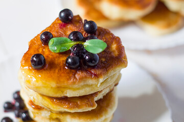 Pancakes. Stack of pancakes topped with roses jam butter. Breakfast.Pancakes. Stack of pancakes topped with roses jam butter. Breakfast. Pancakes. Pancakes. Pancakes.