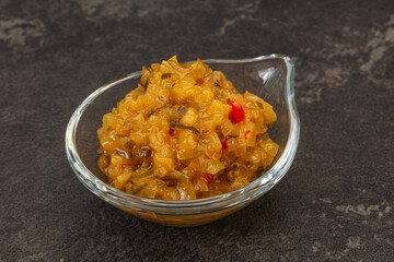 Relish sauce with cucumbers and mustard