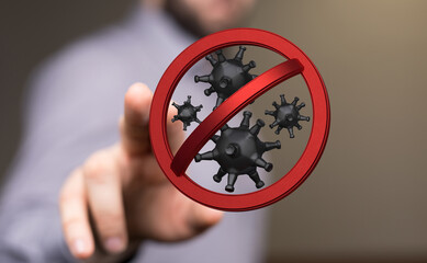 stop the epidemic virus global illustration