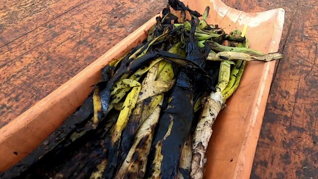 Bunch of roasted typical spanish onions