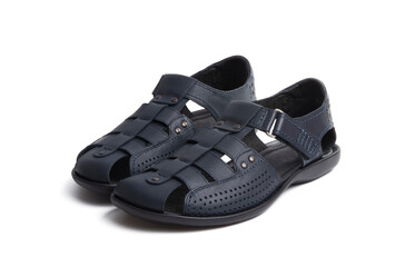 men's leather sandals isolated