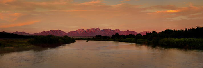 sunset over the river