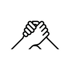 brotherhood handshake vector line icon. Simple element illustration.