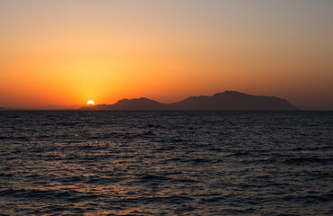 Naklejka na ściany i meble Sunrise at the Tiran island, Sharm el-Sheikh