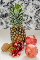 pineapple with pomegranate