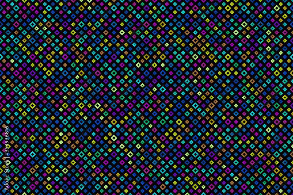 Poster abstract background consisting of different squares and pixels and cubes.